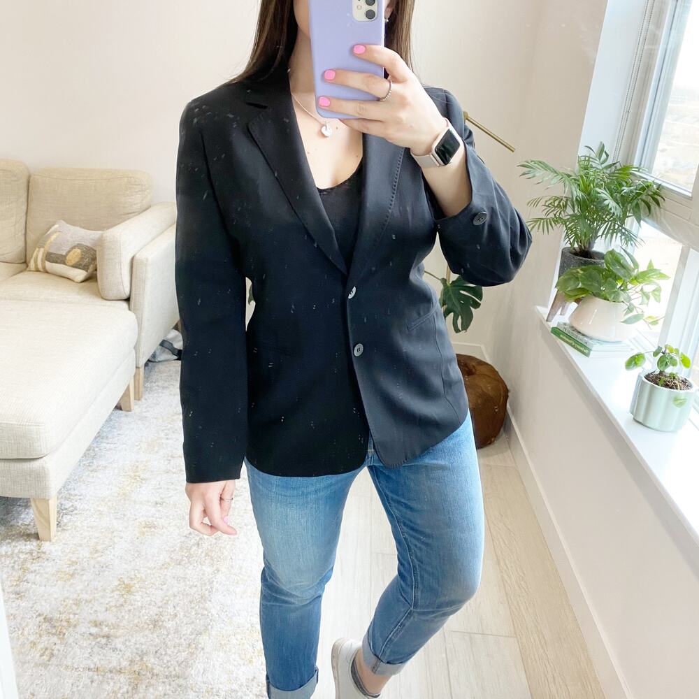 Lafayette 148 New York Black Wool Blazer Size 6